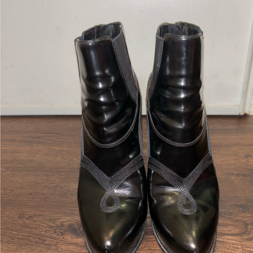 Prada leather platform heels